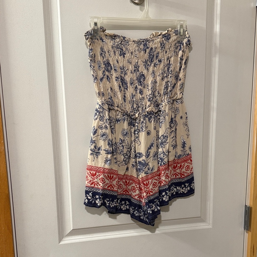 Jessica Simpson Blue and Red Floral Romper